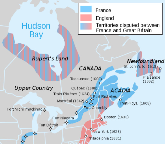 Occupied Areas in 1702