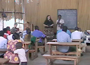 NLC mission team member teaching 
at New Life Academy